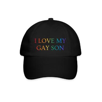 I love my gay son Pride rainbow colors - Baseball Cap - black/black - Front