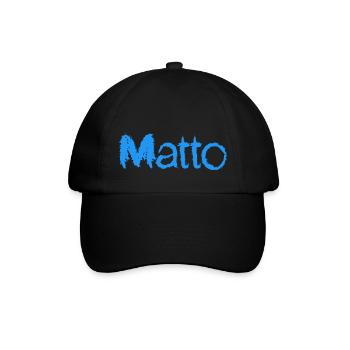 Matto blue text great name - Baseball Cap - black/black - Front