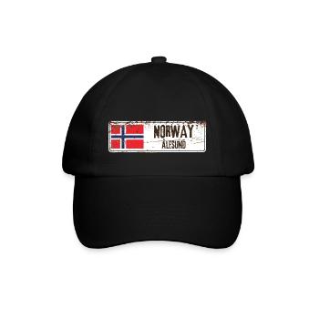 Alesund Norway Flag - Baseball Cap - black/black - Front