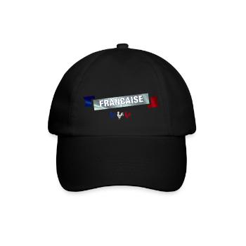 Französisches Banner - Baseballkappe - Schwarz/Schwarz - Vorne