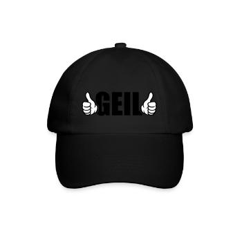 Geil Daumen Hoch - Baseballkappe - Schwarz/Schwarz - Vorne