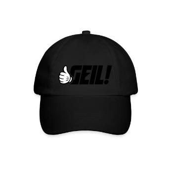Geil Spruch - Baseballkappe - Schwarz/Schwarz - Vorne