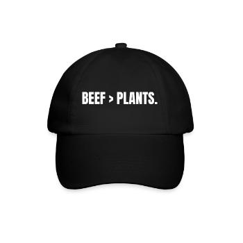 BŒUF > PLANTS | Steak carnivore au lieu de plantes - Casquette classique - noir/noir - Devant