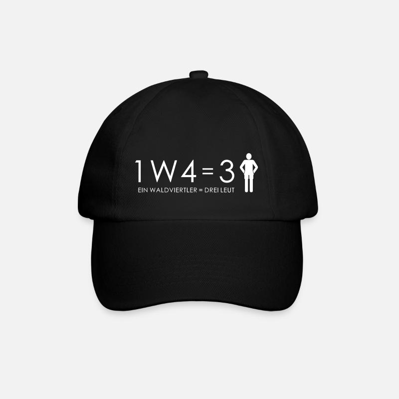 1W4 3L = Ein Waldviertler ist drei Leute - Baseballkappe - Schwarz/Schwarz