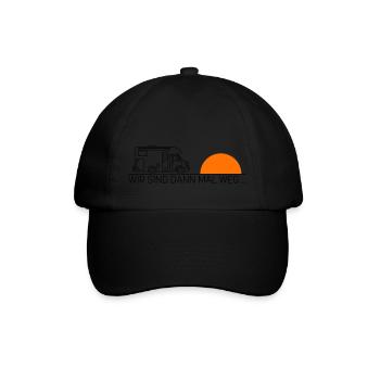Wir sind dann mal weg ... - Baseballkappe - Schwarz/Schwarz - Vorne
