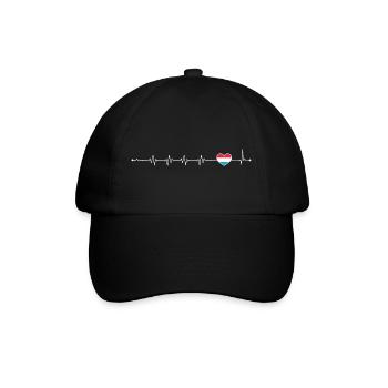 Blue Accent Heartbeat Line - Baseball Cap - black/black - Front