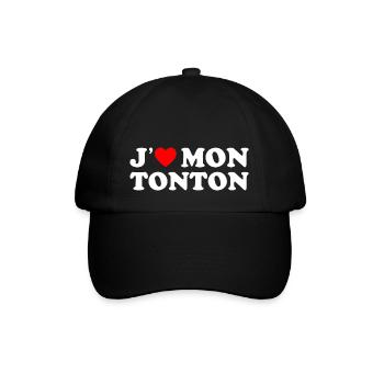 J'aime Mon Tonton Cadeau Oncle Coeur Rouge - Casquette classique - noir/noir - Devant