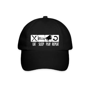 Eat Sleep Piano Repeat Daily Eat Sleep Play - Baseball Cap - black/black - Front