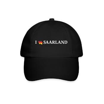 I love Saarland Bundesland Deutschland - Baseballkappe - Schwarz/Schwarz - Vorne