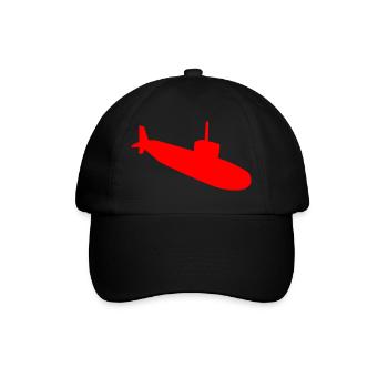 U-Boot Silhouette - Baseballkappe - Schwarz/Schwarz - Vorne