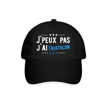 J'ai triathlon t-shirt drole - Casquette classique - noir/noir - Devant