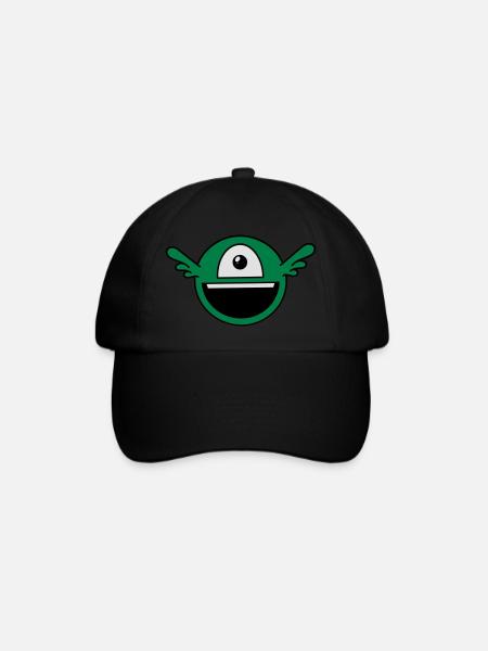 Lustiges Einäugiges Alien - Baseballkappe - Schwarz/Schwarz