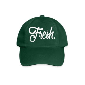 fresh white - Baseball Cap - bottle green - Front