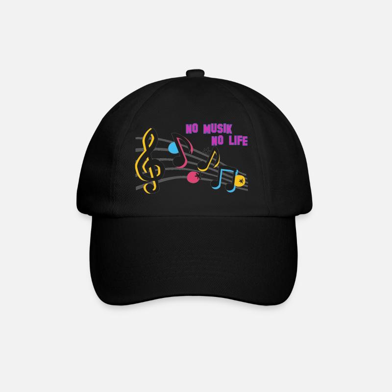 Musikalische Symbole - Baseballkappe - Schwarz/Schwarz