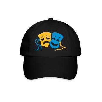 Theaterschauspieler glücklich traurig wirkenden - Baseballkappe - Schwarz/Schwarz - Vorne