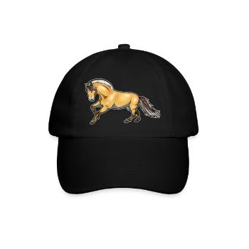 Fjord horse Norwegian color pony horse gift - Baseball Cap - black/black - Front