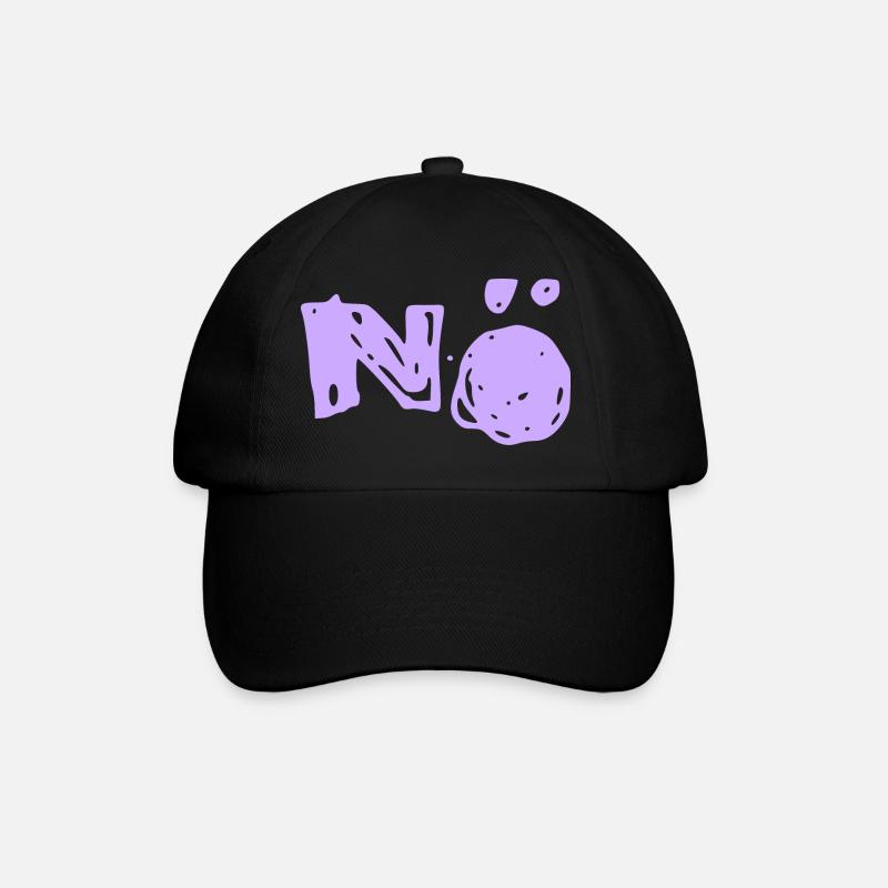 Nö Nee Nein - Baseballkappe - Schwarz/Schwarz
