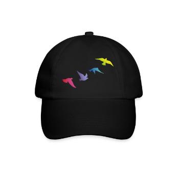 Bunte Vögel - Baseballkappe - Schwarz/Schwarz - Vorne