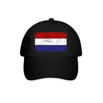Niederlande Flagge Holland Niederländische Fahne - Baseballkappe - Schwarz/Schwarz - Vorne