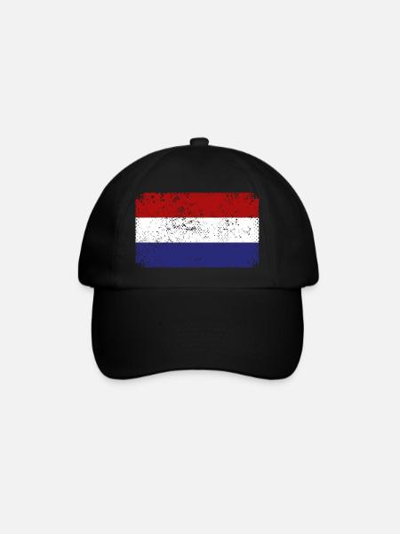 Niederlande Flagge Holland Niederländische Fahne - Baseballkappe - Schwarz/Schwarz