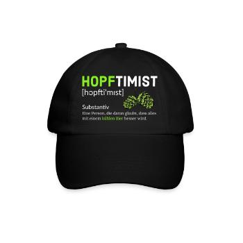 Hopftimist Bier Lustiger Spruch Humor - Baseballkappe - Schwarz/Schwarz - Vorne