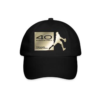 40 Jahre jung Tennisspieler - Baseballkappe - Schwarz/Schwarz - Vorne
