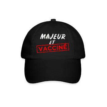Majeur et vacciné - Casquette classique - noir/noir - Devant