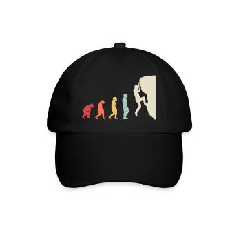 Bouldern Klettern Evolution Bergsteiger Vintage - Baseballkappe - Schwarz/Schwarz - Vorne