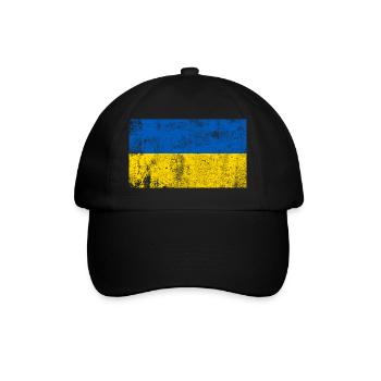 Drapeau Ukraine Drapeau Grunge Rétro Vintage - Casquette classique - noir/noir - Devant