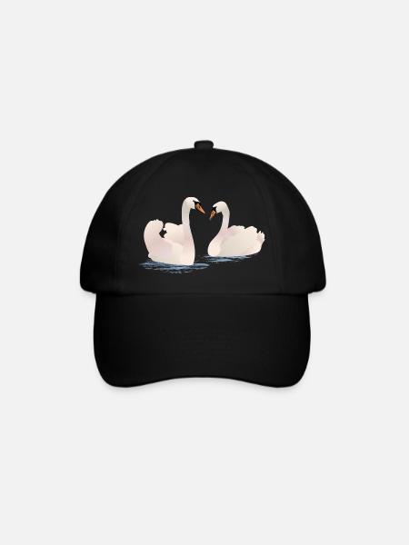 Schwäne - Baseballkappe - Schwarz/Schwarz