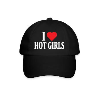 I love hot girls t-shirt design nice gift idea - Baseball Cap - black/black - Front