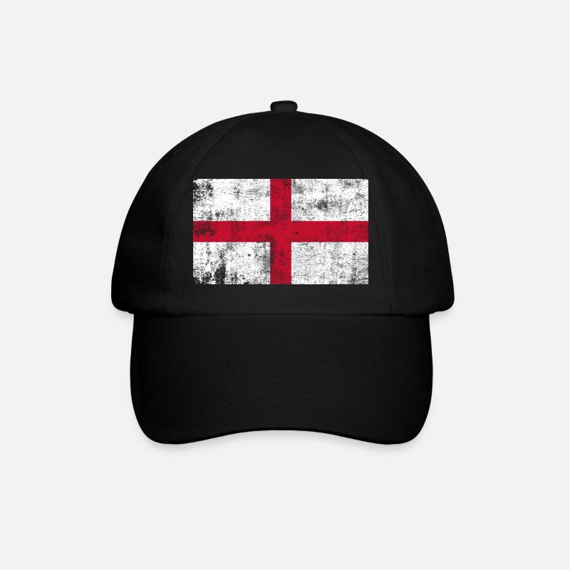 Drapeau de l’Angleterre Drapeau Grunge Retro Vintage - Casquette classique - noir/noir