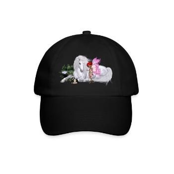 Merveilleuse licorne avec fée - Casquette classique - noir/noir - Devant