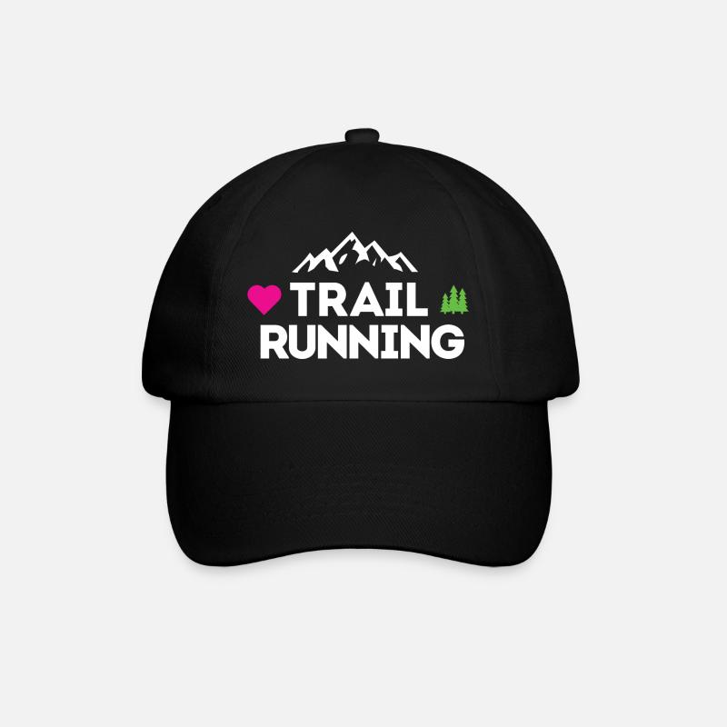 Ich liebe Trailrunning - Baseballkappe - Schwarz/Schwarz