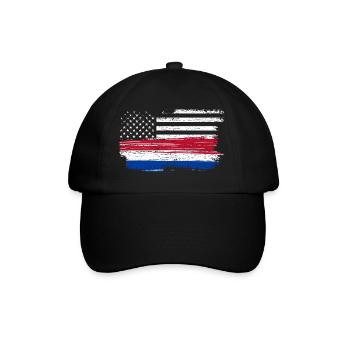 Grunge Flag Brushstroke Americana - Baseball Cap - black/black - Front