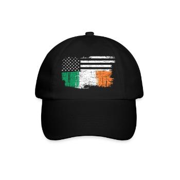 Brushstroke Irish Flag with Stars - Baseball Cap - black/black - Front