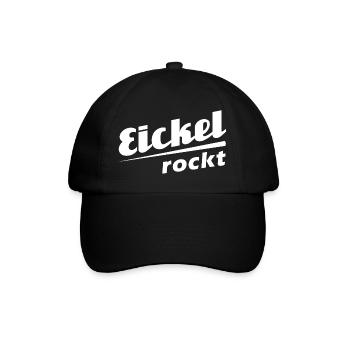 Eickel rockt - Textdesign mit Stadtnamen - Baseballkappe - Schwarz/Schwarz - Vorne
