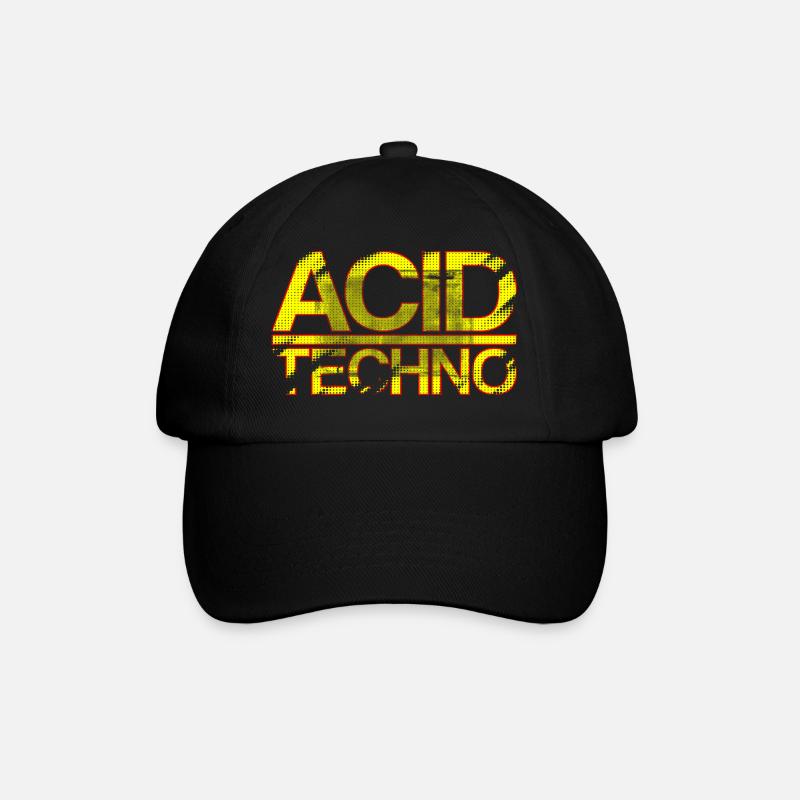 Acid Techno Rouge Jaune | Heavy Scratch Acid Techno - Casquette classique - noir/noir