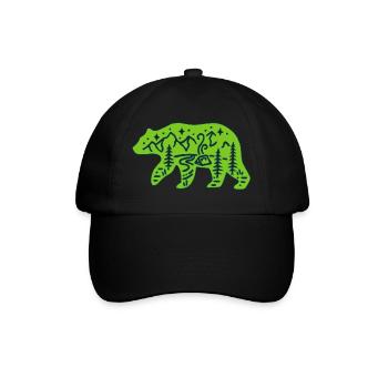 Nature totem green bear - Baseball Cap - black/black - Front