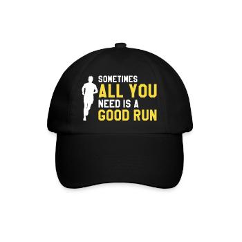Sometimes All You Need Is A Good Run Awesome - Baseballkappe - Schwarz/Schwarz - Vorne
