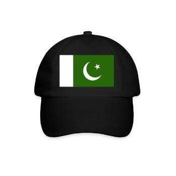 Pakistan National Flagge - Baseballkappe - Schwarz/Schwarz - Vorne
