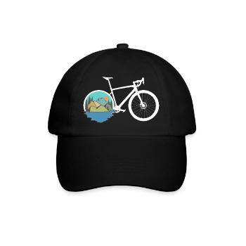 Gravel Bike Natur Rennrad Fahrrad lustige Geschenk - Baseballkappe - Schwarz/Schwarz - Vorne
