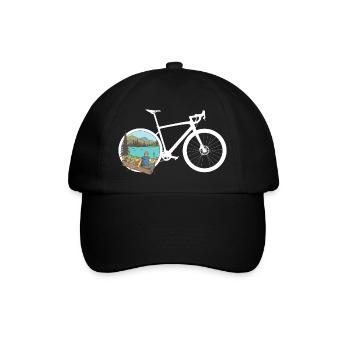 Gravel Bike Hike Rennrad Fahrrad lustiges Geschenk - Baseballkappe - Schwarz/Schwarz - Vorne