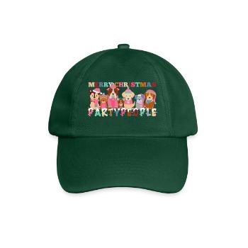 Frohe Weihnachten Partypeople Hunde Geschenk - Baseballkappe - Flaschengrün - Vorne