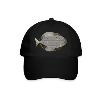 Fisch - Baseballkappe - Schwarz/Schwarz - Vorne