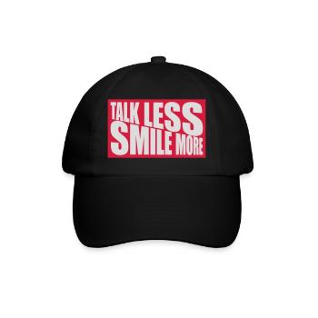 talk less smile more - Baseball Cap - black/black - Front