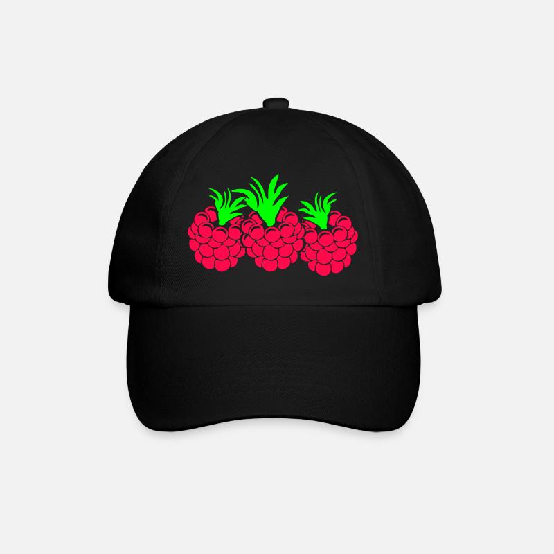 Himbeeren - Baseballkappe - Schwarz/Schwarz
