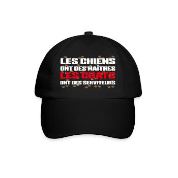 Chiens Maîtres Chats Serveurs - Casquette classique - noir/noir - Devant