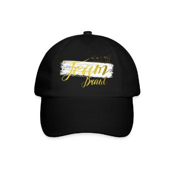 Team Braut JGA Gold Cocktail Design - Baseballkappe - Schwarz/Schwarz - Vorne