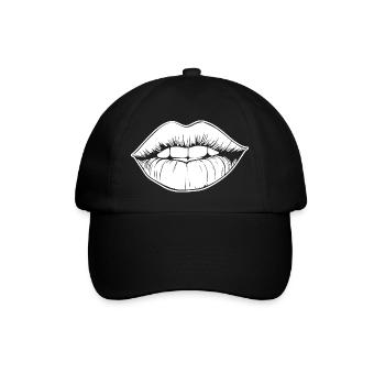 Lèvres, bouche, baisers lèvres - Casquette classique - noir/noir - Devant